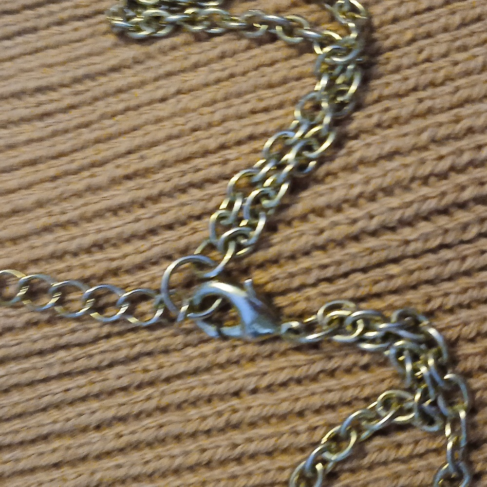 Turquoise Double Chain Silverstone Geometric Drop… - image 4